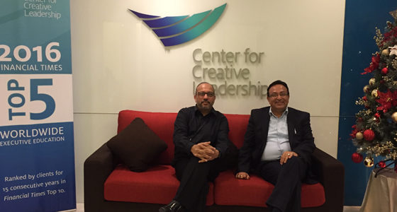 Alok Bharadwaj with Director of Center for Creative Leadership Singapore